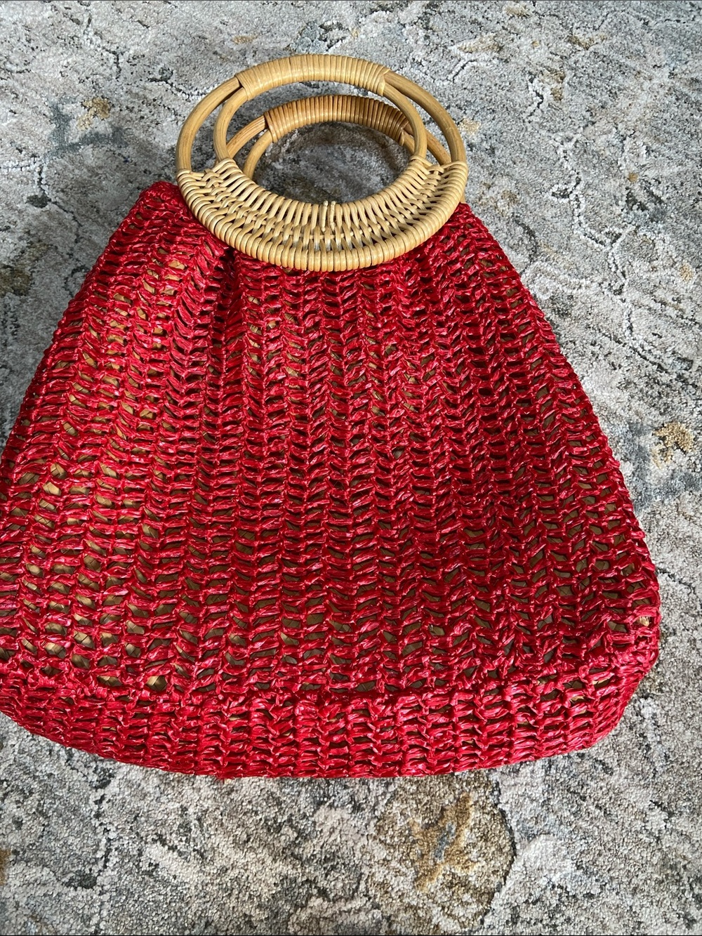 Coldwater Creek Red Rattan Tote - Picture 2 of 8